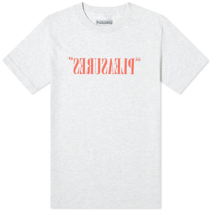 PLEASURES Flipped Logo Tee Ash Grey (Size L)