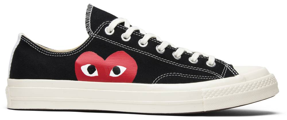 Comme des Garçons Play x Converse Chuck Taylor All-Star Chuck 70 Low 'Black' | Hype Vault Kuala Lumpur | Asia's Top Trusted High-End Sneakers and Streetwear Store | Authenticity Guaranteed