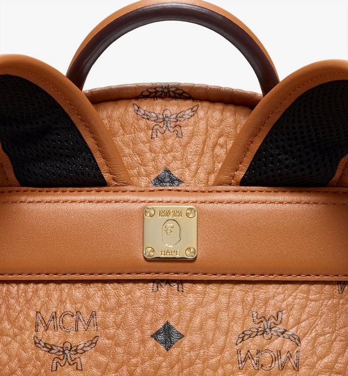 MCM x BAPE Shark Stark Backpack Visetos Cognac | Hype Vault Malaysia