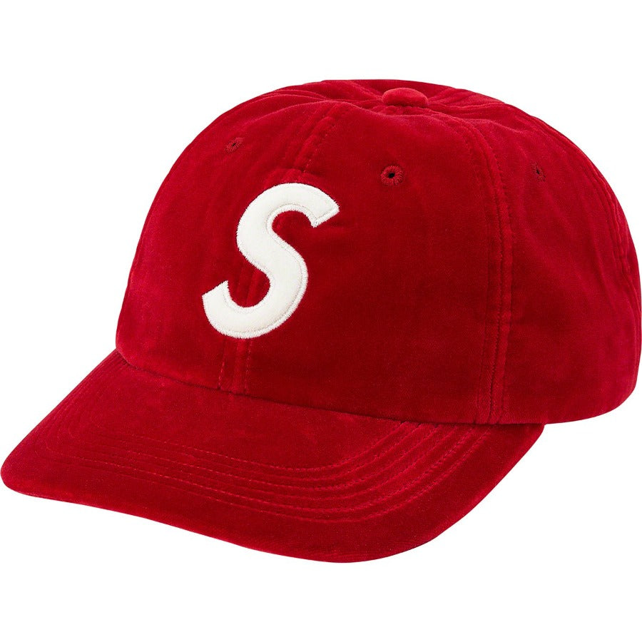 Supreme Velvet S Logo 6-Panel Red | Hype Vault | Malaysia's leading streetwear store | Authentic without a doubt