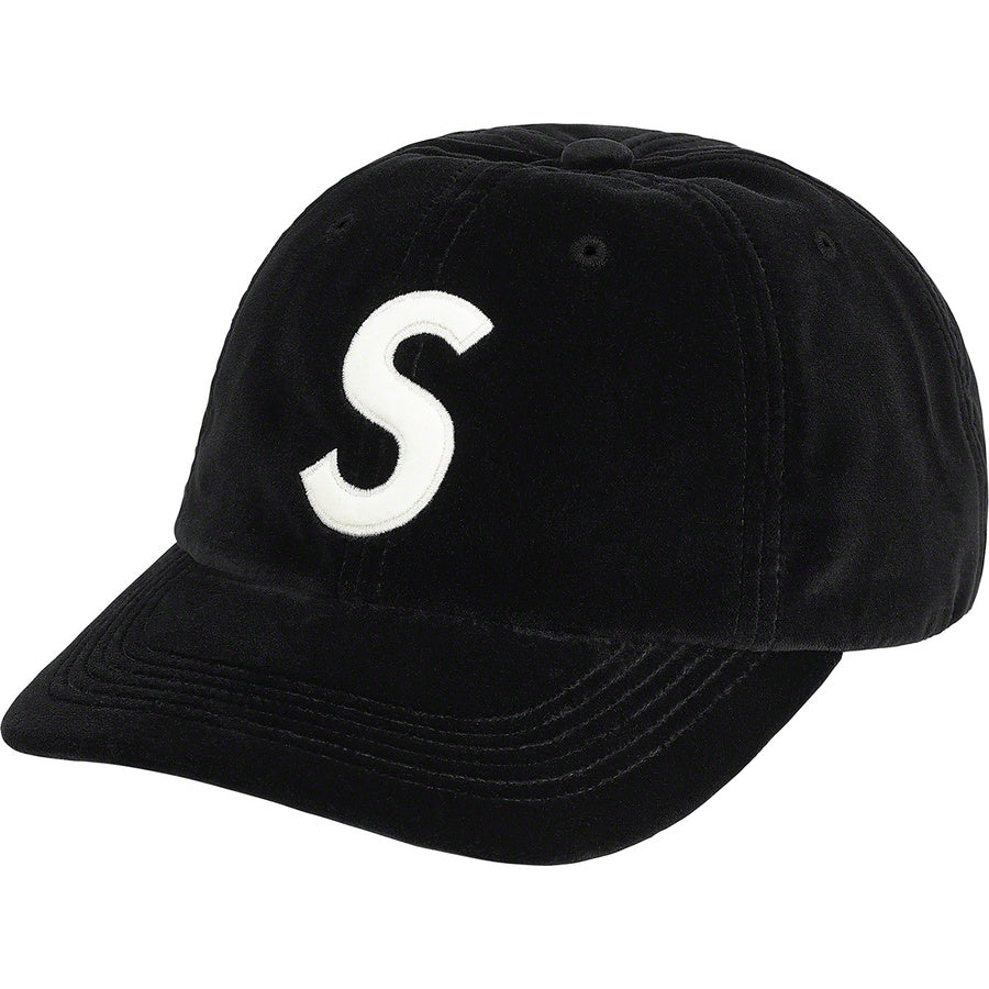 Supreme Velvet S logo 6Panel Cap ブラック-