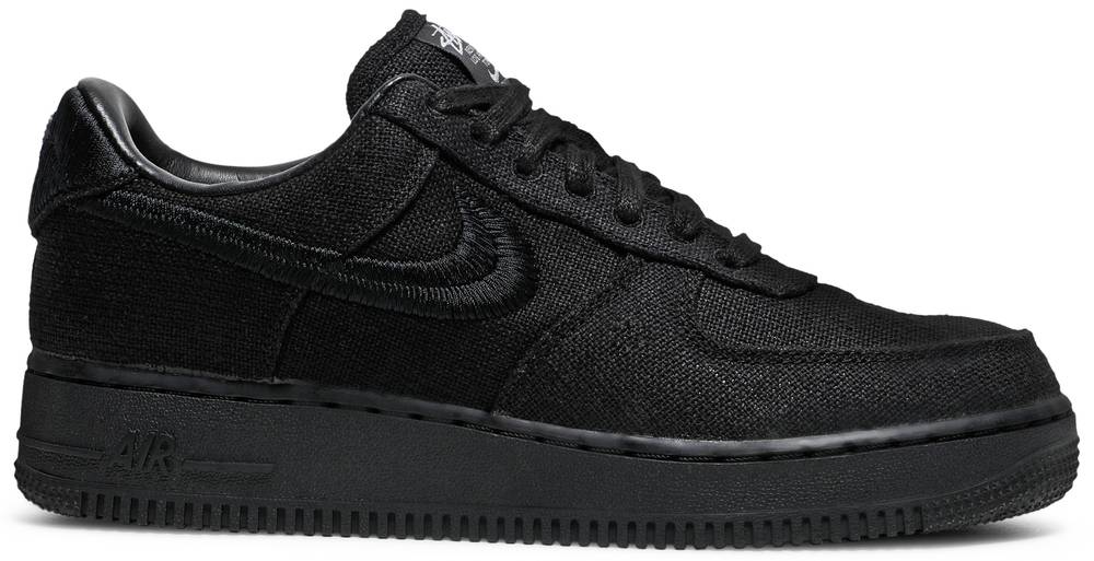 Stussy x Nike Air Force Low 'Triple Black' - Main Image