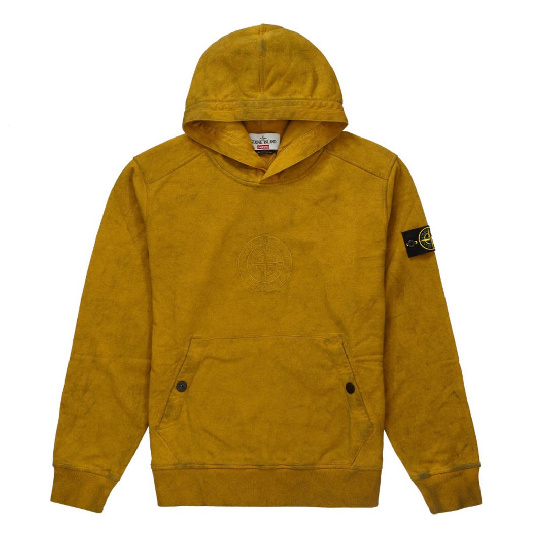 Supreme x Stone Island Hooded Sweatshirt Yellow (Size S)