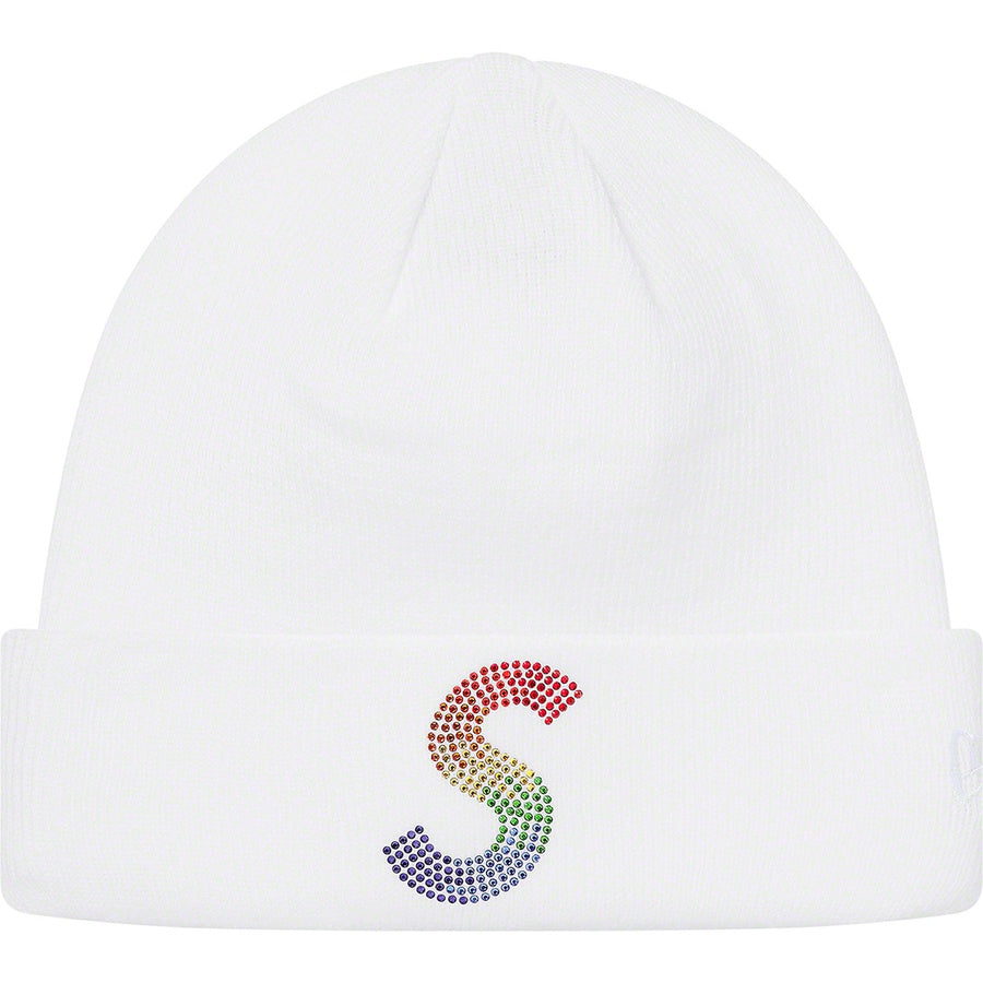 Supreme x New Era x Swarovski S Logo Beanie White Hype Vault