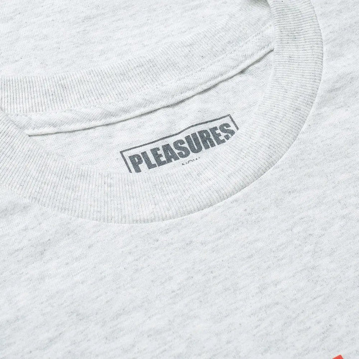 PLEASURES Flipped Logo Tee Ash Grey (Size L)