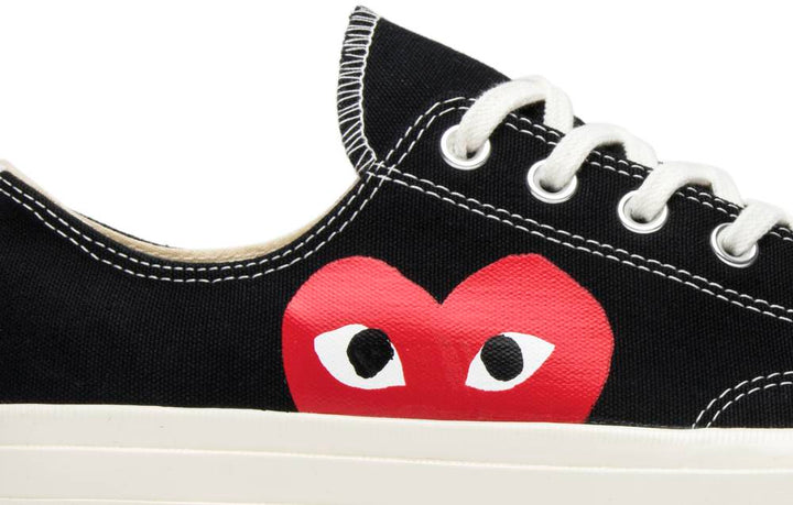 Comme des Garçons Play x Converse Chuck Taylor All-Star Chuck 70 Low 'Black' | Hype Vault Kuala Lumpur | Asia's Top Trusted High-End Sneakers and Streetwear Store | Authenticity Guaranteed