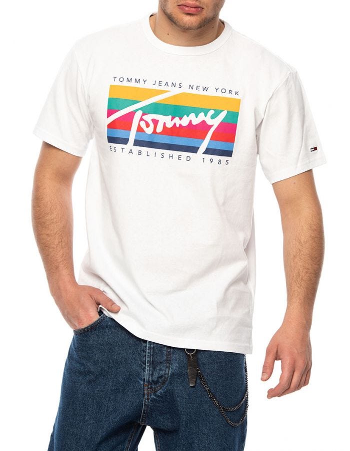 Tommy Hilfiger Rainbow Box T-shirt White | Vault