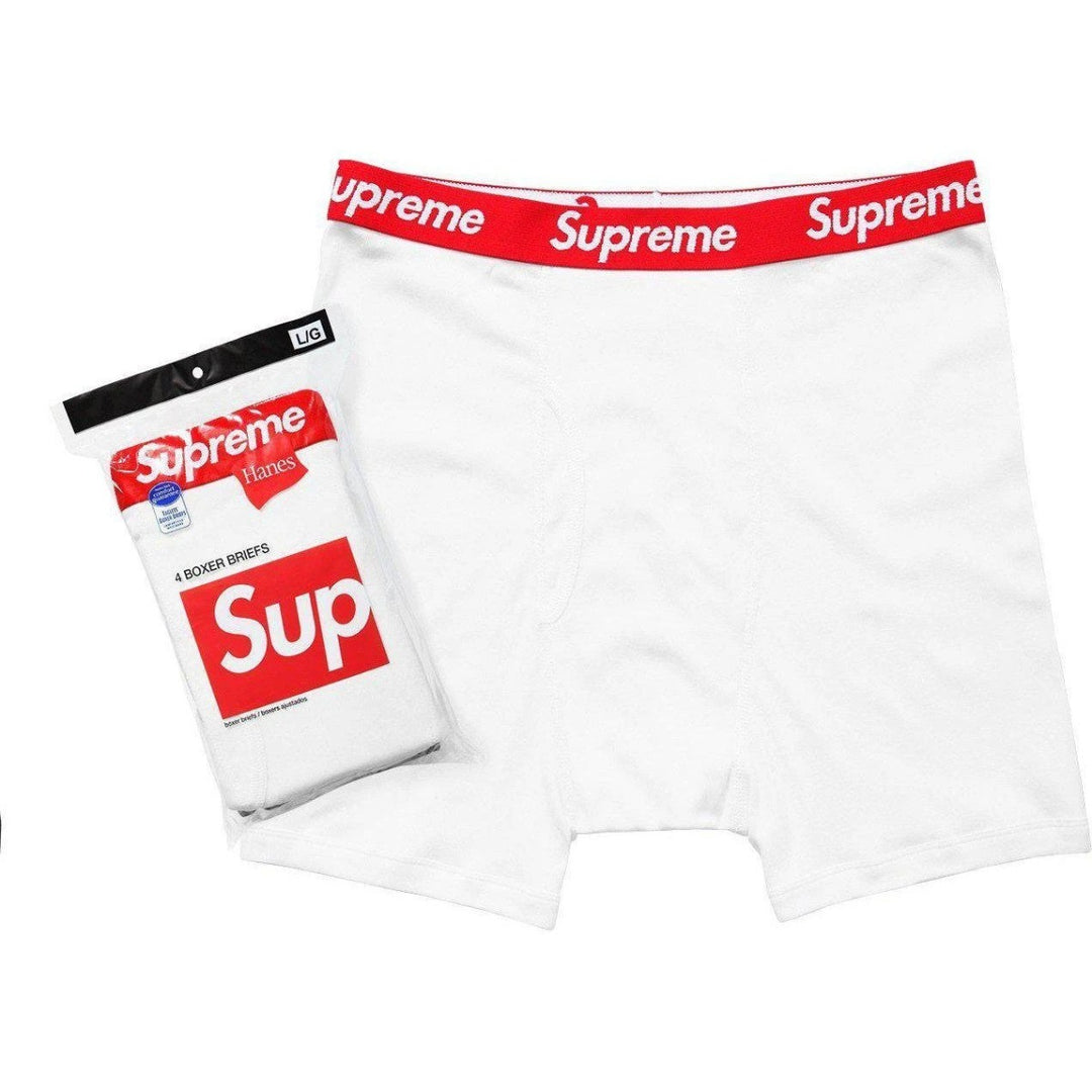 Supreme Hanes Boxer Briefs White (4 Pack) | Hype Vault Kuala Lumpur | Asia's Top Trusted High-End Sneakers and Streetwear Store