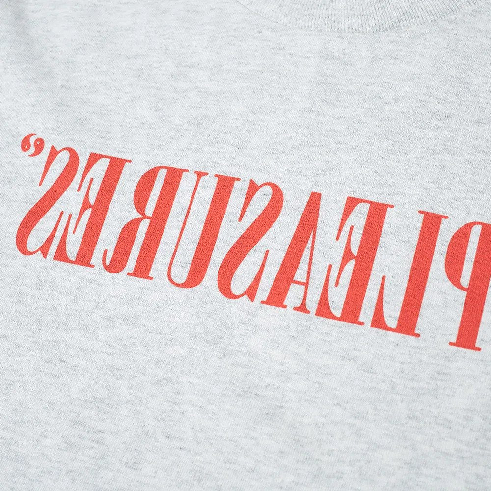 PLEASURES Flipped Logo Tee Ash Grey (Size L)