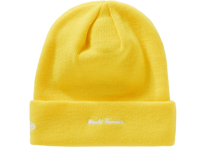 Supreme New Era Cross Box Logo Beanie Lemon (FW20) | Hype Vault