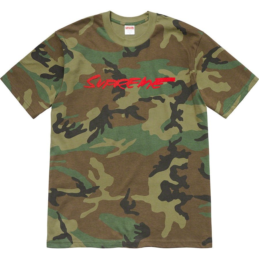 Supreme Futura Logo Tee Woodland Camo | Hype Vault Malaysia