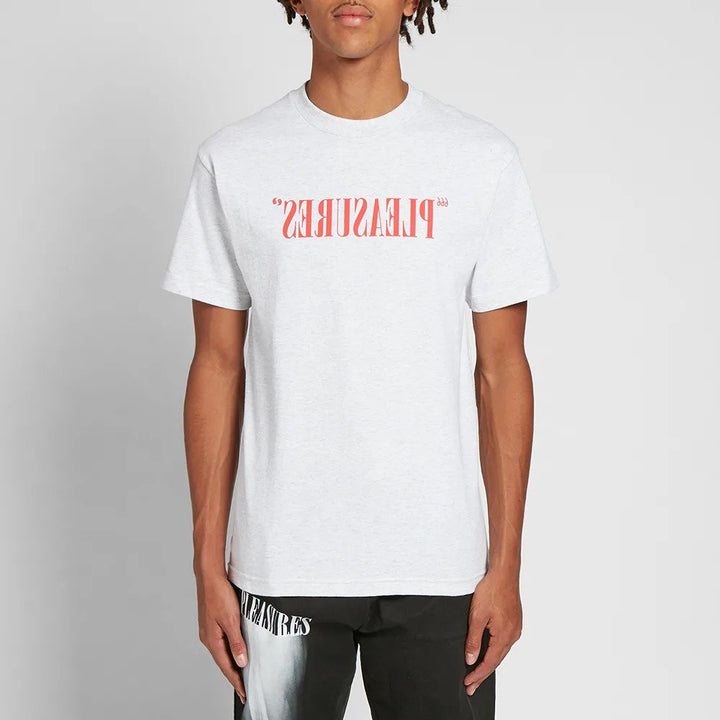 PLEASURES Flipped Logo Tee Ash Grey (Size L)