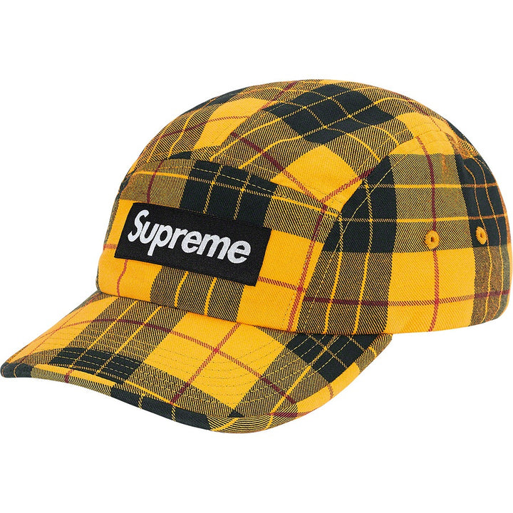 Supreme Washed Chino Twill Camp Cap Yellow Tartan (FW20) | Hype Vault Malaysia