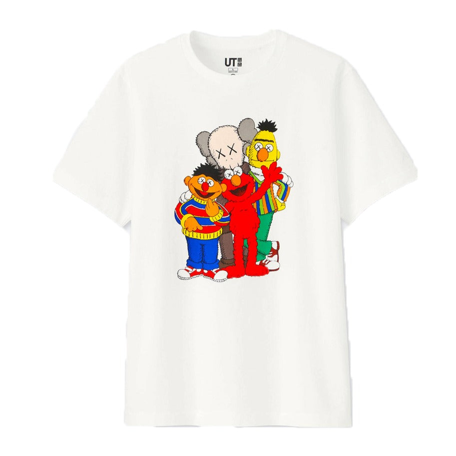 KAWS x Uniqlo x Sesame Street Group Tee White | Hype Vault Malaysia