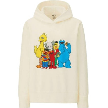 KAWS x Uniqlo x Sesame Street Group Hoodie Natural | Hype Vault Malaysia