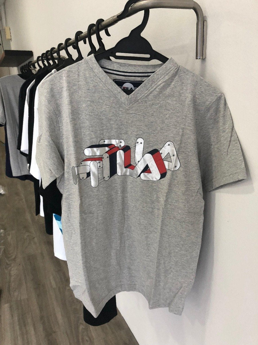 Grey Metallic Modern Fila T-Shirt (Size S) - Hype Vault 
