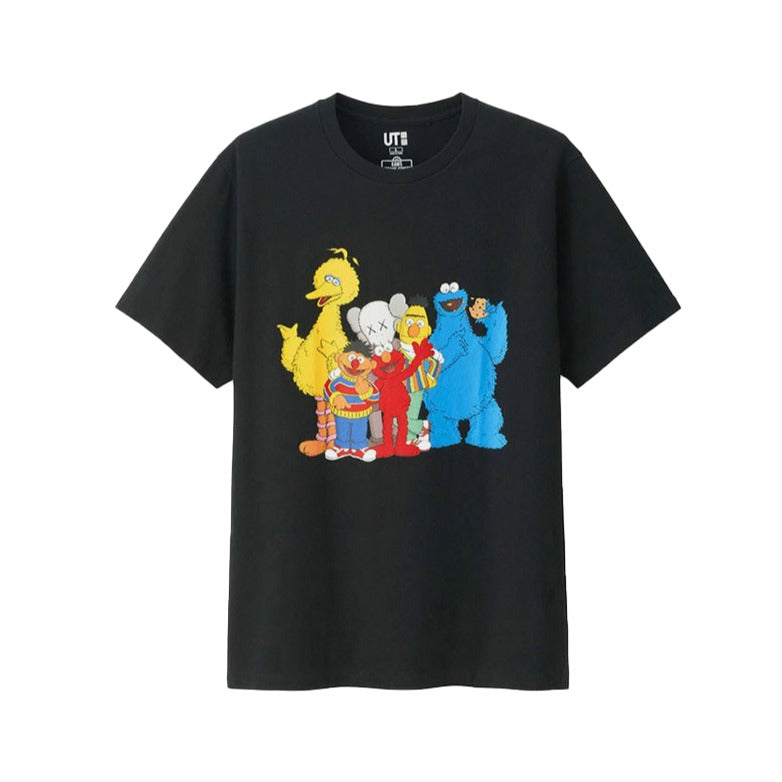 Kaws x Uniqlo x Sesame Street Group Tee Black | Hype Vault Malaysia