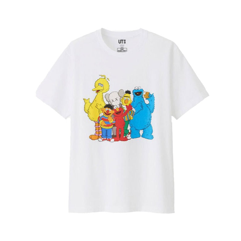 Kaws x Uniqlo x Sesame Street Group Tee White | Hype Vault Malaysia