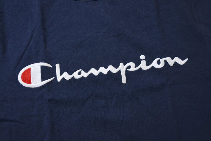 Champion Embroidered Big Script T-Shirt Navy - Hype Vault