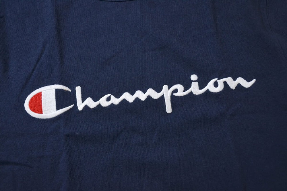 Champion Embroidered Big Script T-Shirt Navy - Hype Vault 