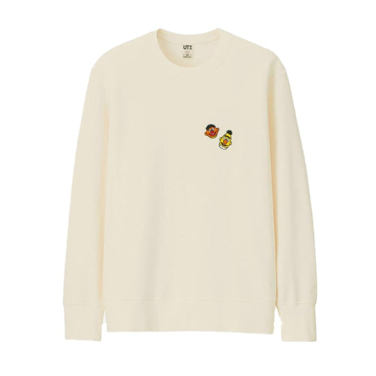 KAWS x Uniqlo x Sesame Street Bert Ernie Heads Sweatshirt Natural Hype Vault