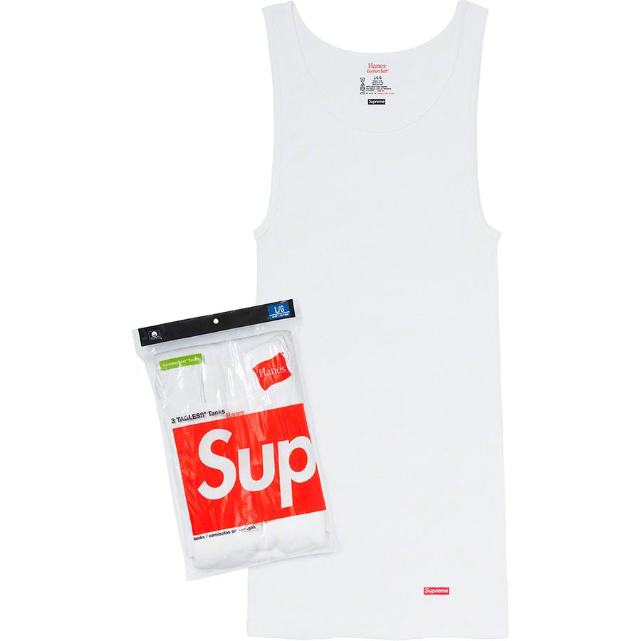 Supreme Hanes Tagless Tank Top White 3 Pack (Size S) - Hype Vault