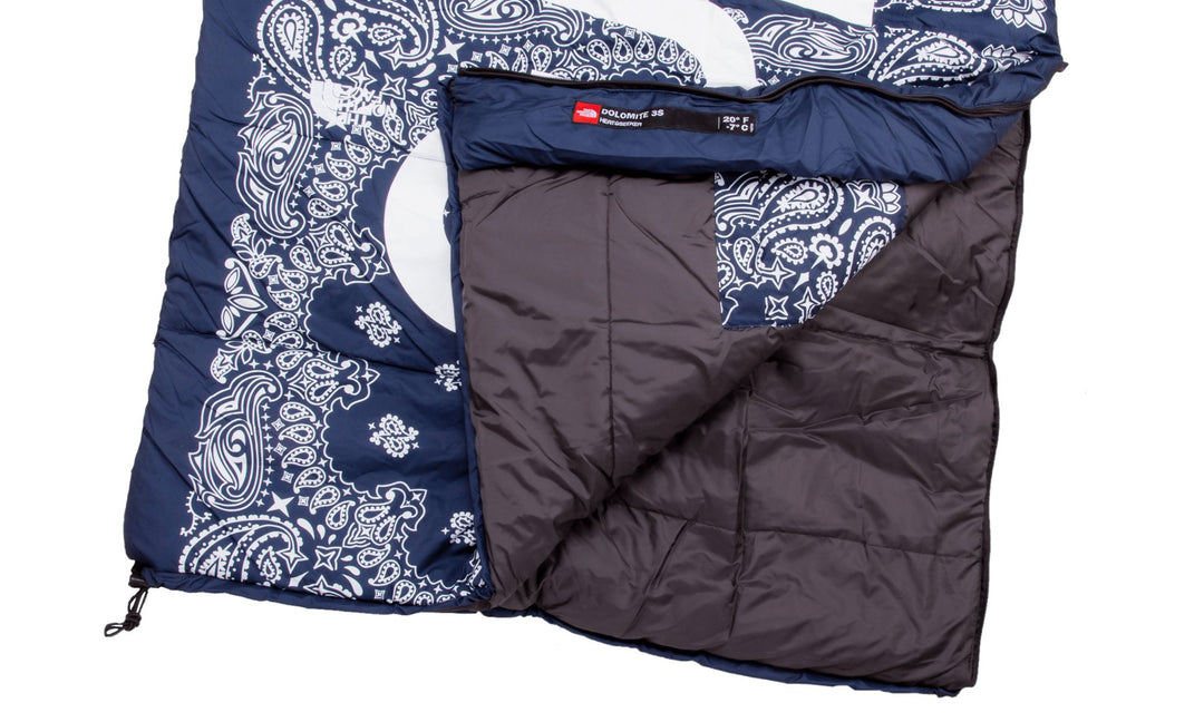 Supreme x The North Face Bandana Dolomite Sleeping Bag Navy | Hype Vault Malaysia