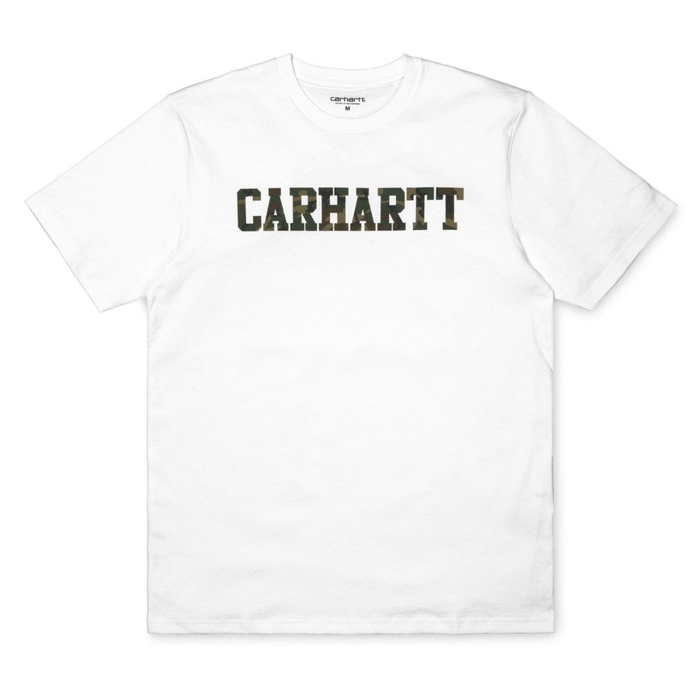 Carhartt WIP S/S College T-Shirt White/Camo | Hype Vault Kuala Lumpur | Asia's Top Trusted High-End Sneakers and Streetwear Store