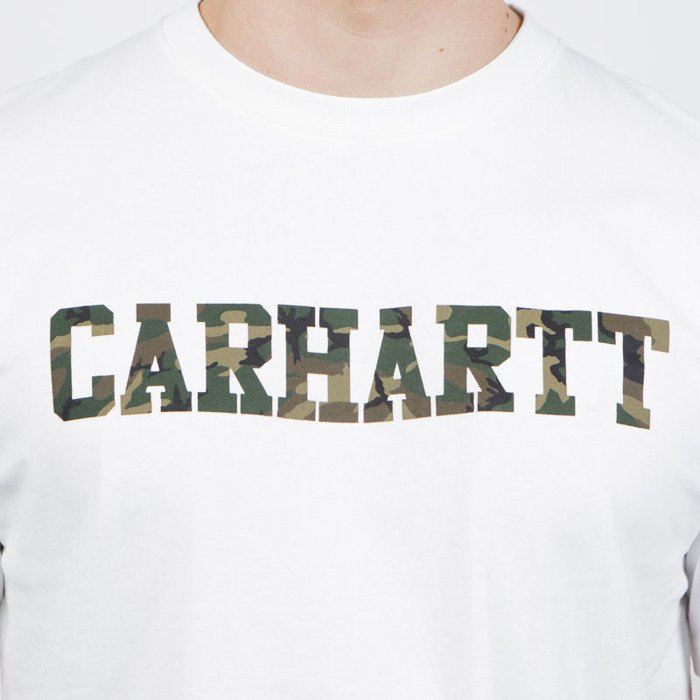 Carhartt WIP S/S College T-Shirt White/Camo | Hype Vault Kuala Lumpur | Asia's Top Trusted High-End Sneakers and Streetwear Store
