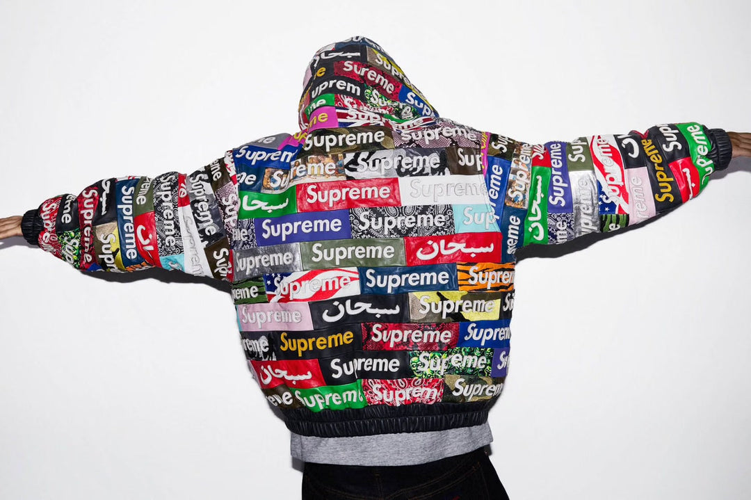 Supreme reimagines its iconic Box Logo archive as a standout leather jacket.