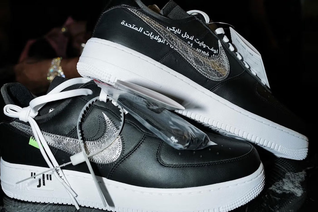 Fat Joe has unveiled a never-before-seen Off-White™ x Nike Air Force 1 Low sample featuring Arabic design elements.