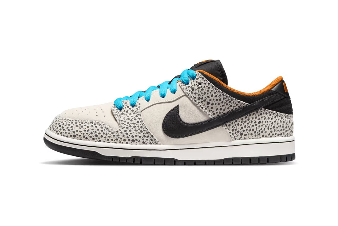 Here’s an official preview of the Nike SB Dunk Low "Olympic Safari."