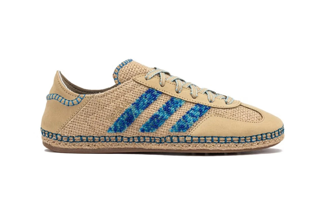 CLOT Features a Beaded Three Stripes Logo on the adidas Gazelle in "Blue Bird"