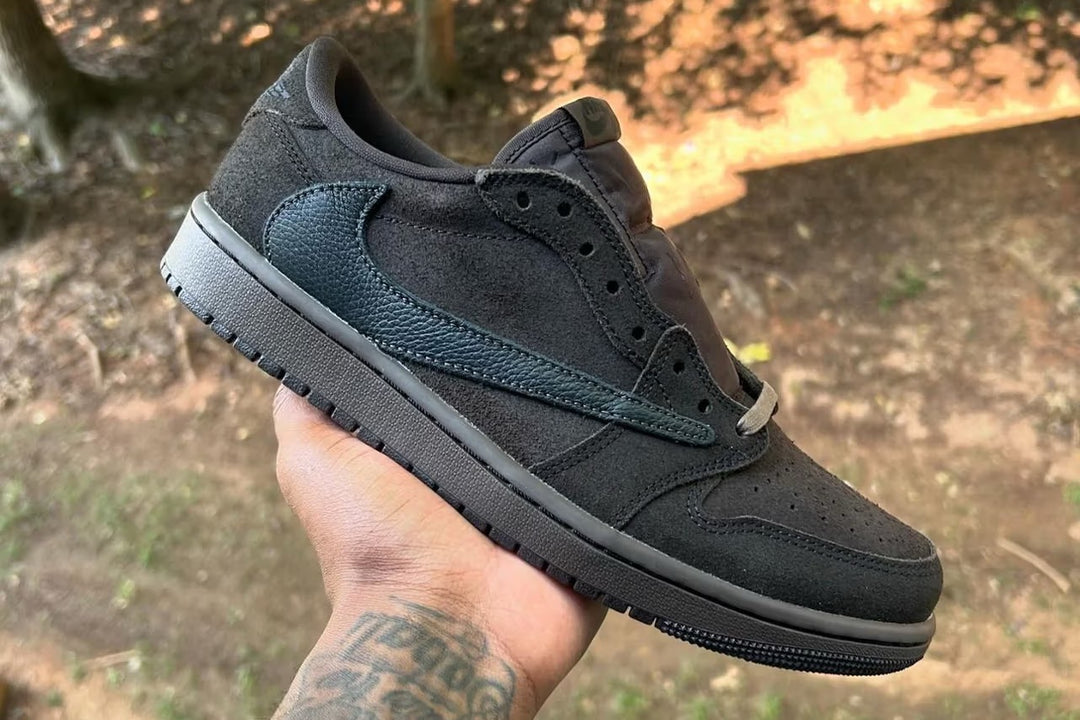 A Close-Up of the Travis Scott x Air Jordan 1 Low OG "Dark Mocha"