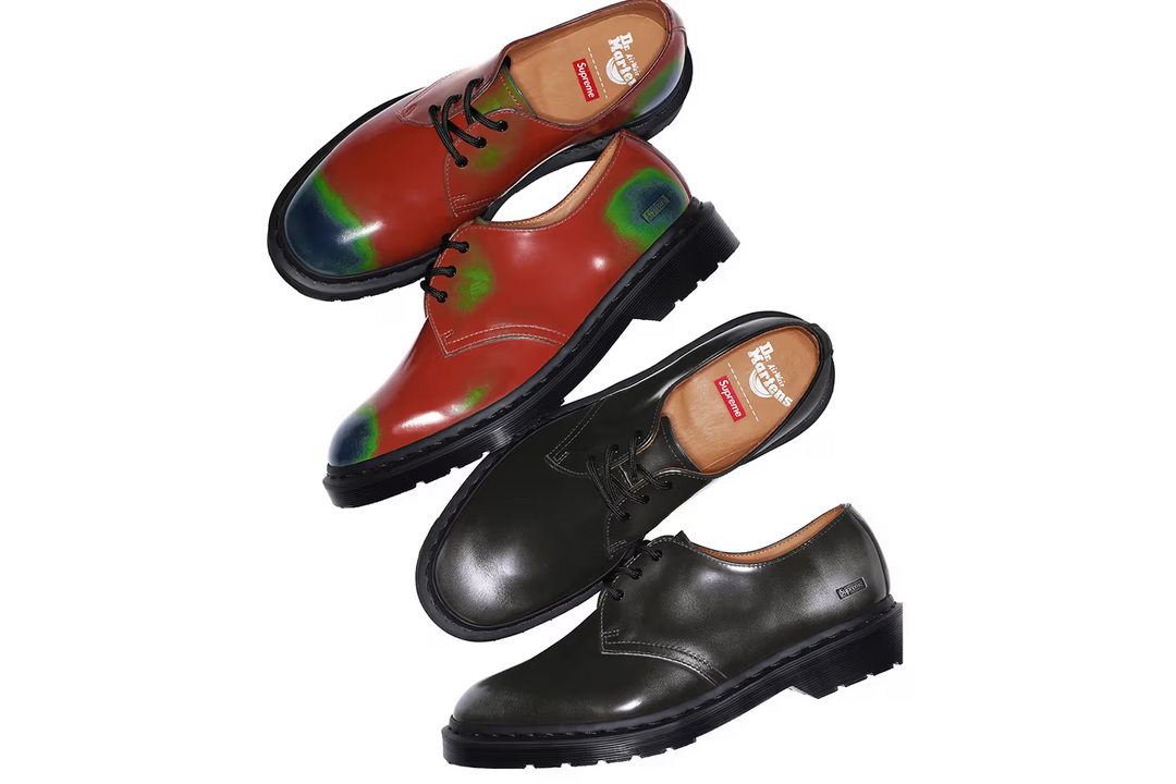 The collaboration between Supreme and Dr. Martens unveils the 1461 Oxford Shoe Collaboration.