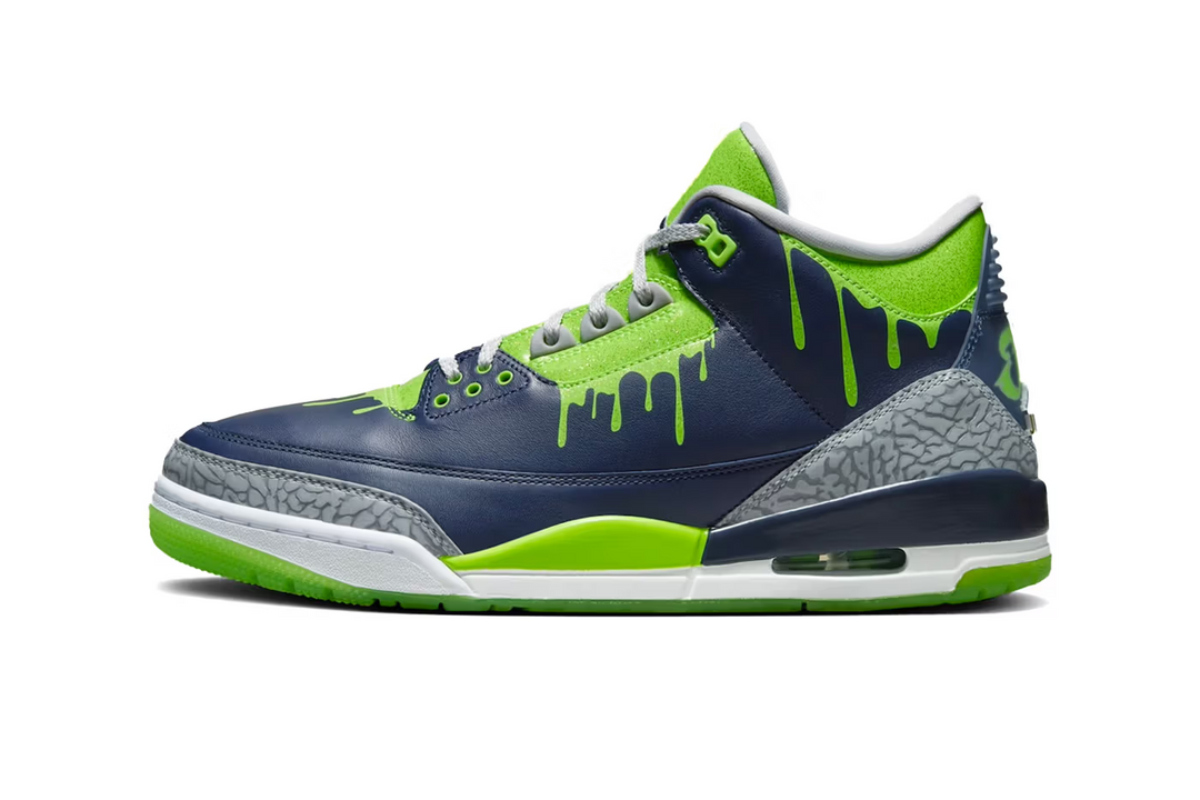The inspiration behind the Air Jordan 3 Doernbecher "Hugo" draws from the Seattle Seahawks.