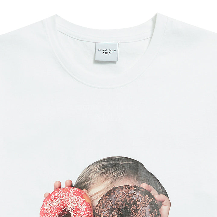 acmé de la vie (ADLV) Baby Face Short Sleeve T-Shirt White Donuts 1R