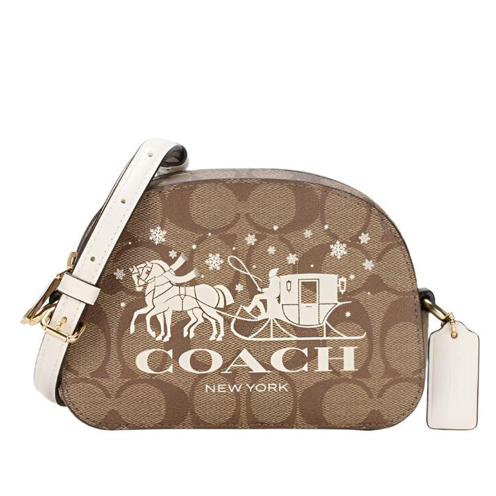 Coach Mini Serena Signature Canvas Crossbody Khaki/Chalk | Hype Vault