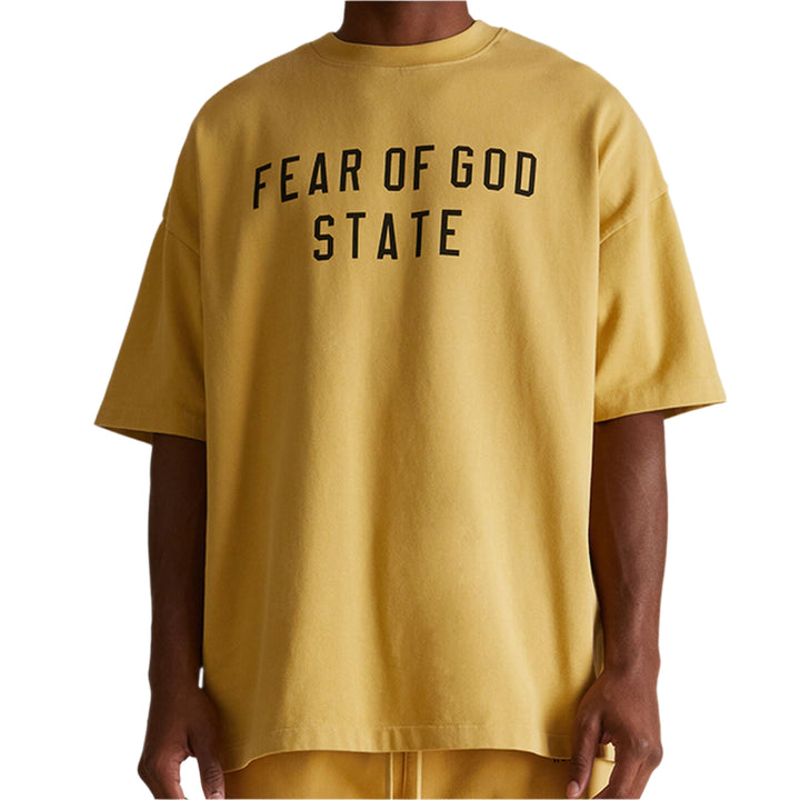 Fear of God Essentials Heavy Crewneck Tee 'Amber' (FW24) | Hype Vault