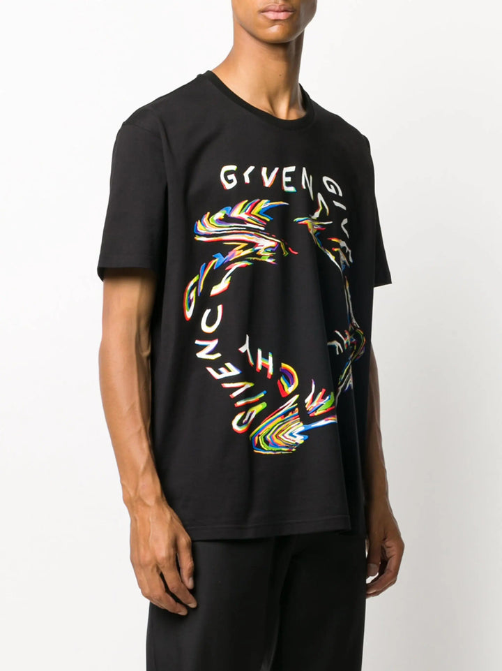 Givenchy Glitch Printed T-Shirt Black Regular Fit | Hype Vault Kuala Lumpur