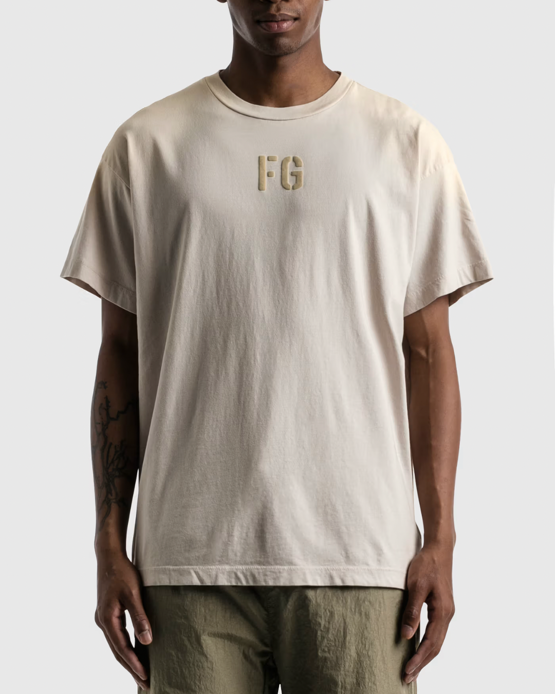 Fear of God FG Tee ‘Vintage Concrete White’ (SS21) - Hype Vault 