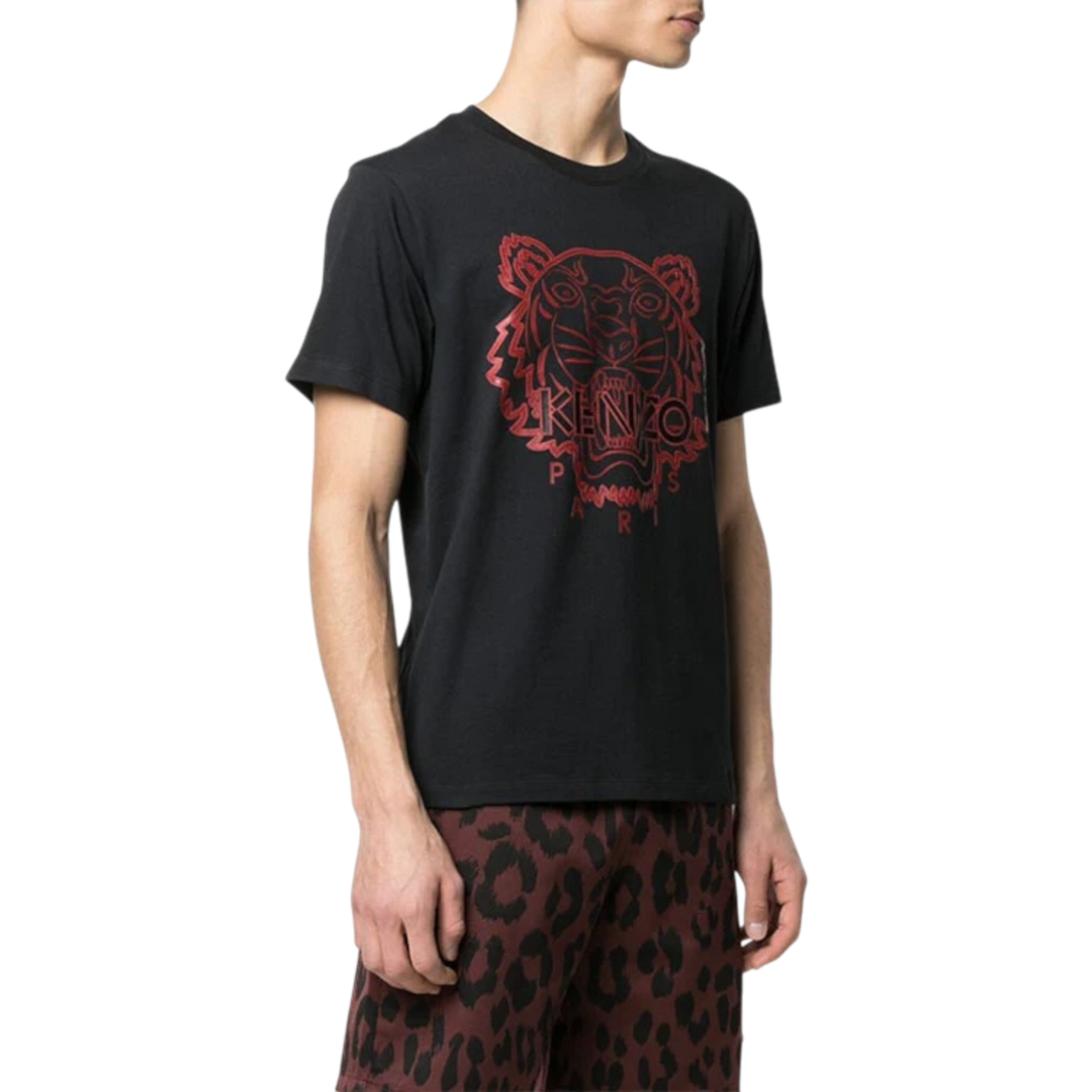 Kenzo Tiger Head Logo Printing Round Neck Short Sleeve 'Black' (SS21) - Hype Vault 