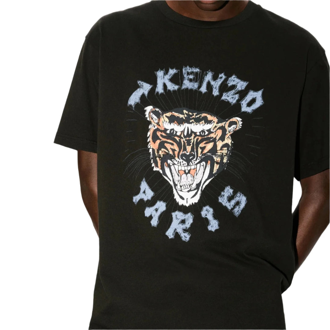 Kenzo Drawn Varsity Oversized T-Shirt Black | Hype Vault