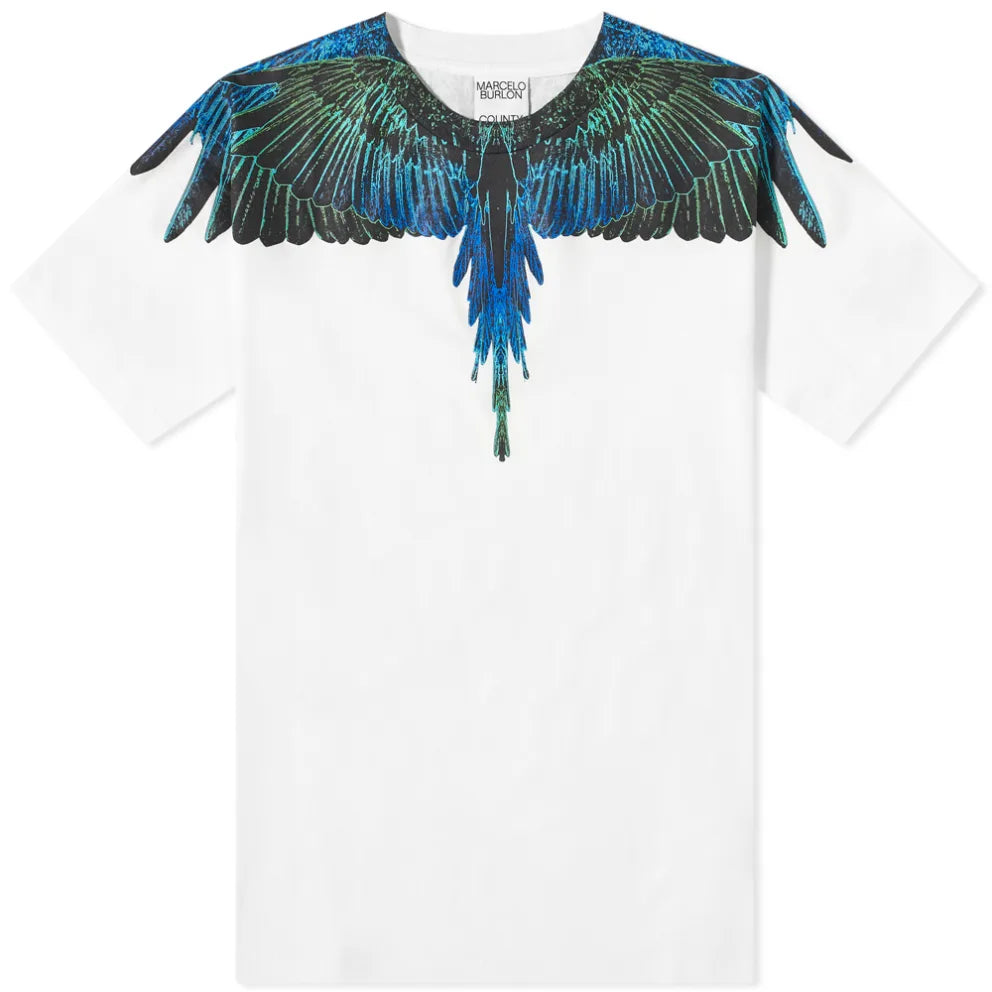 Marcelo Burlon Regular Wings White | Hype Vault Kuala Lumpur & Blue T-Shirt