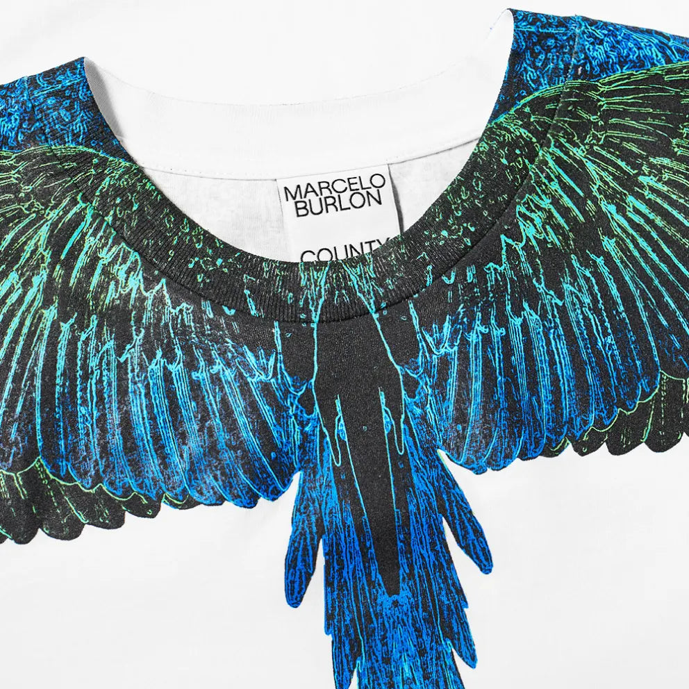 Marcelo Burlon Regular Wings White | Hype Vault Kuala Lumpur & Blue T-Shirt