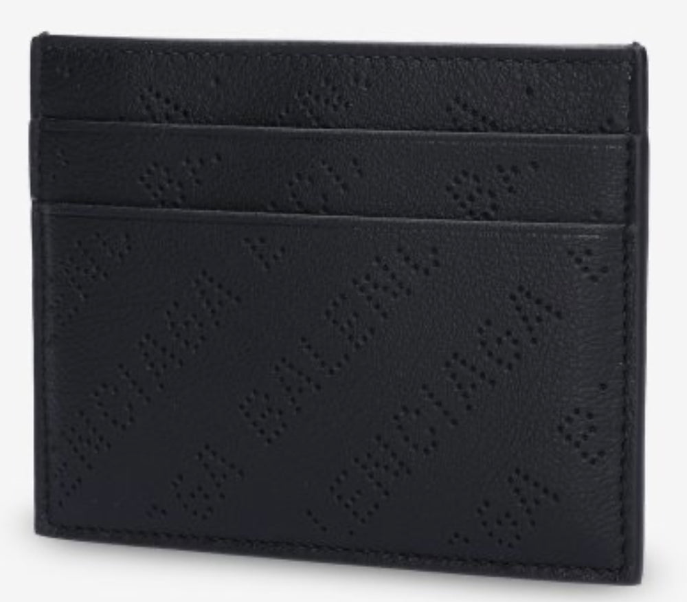 Balenciaga Cash Card Holder Black Logo Perforated Smooth Calfskin | Hype Vault Kuala Lumpur