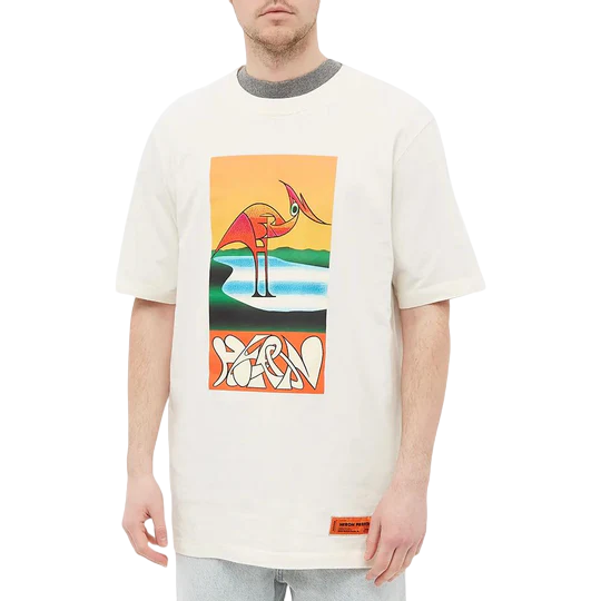 Heron Preston Heron Abstract Oversized T-Shirt White Orange | Hype Vault Kuala Lumpur 