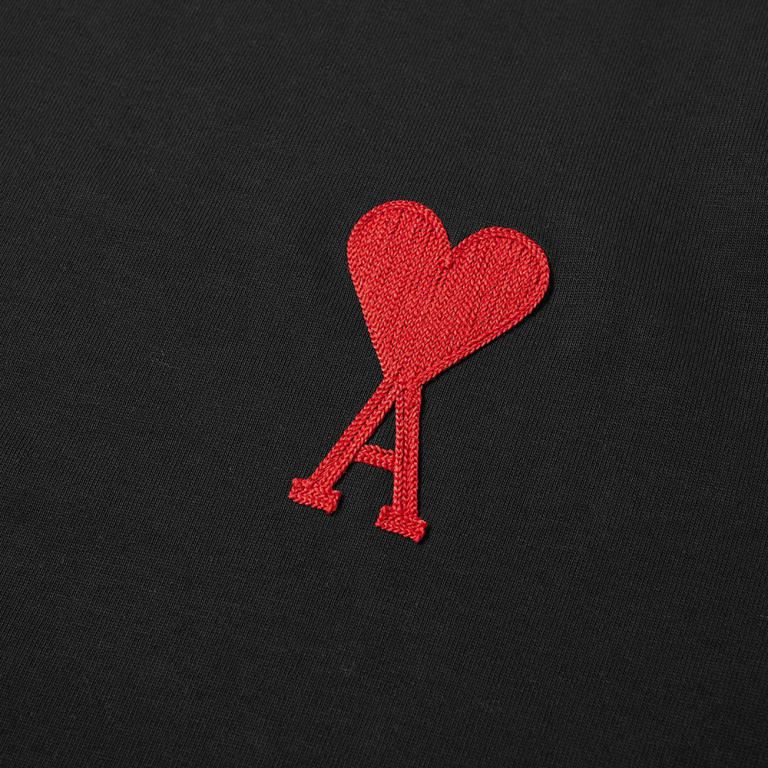 Ami Paris Big Heart T-Shirt Embroidered Black | Hype Vault