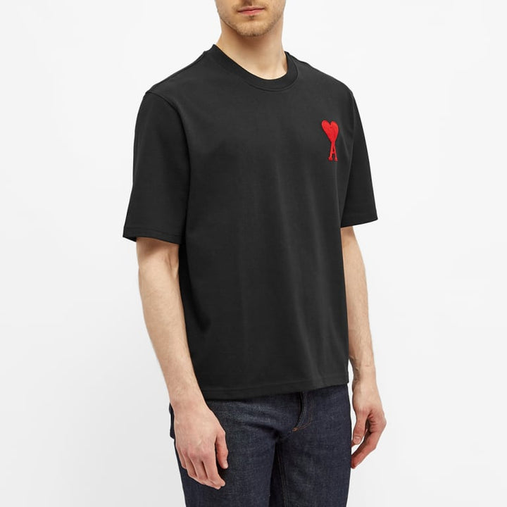 Ami Paris Big Heart T-Shirt Embroidered Black | Hype Vault