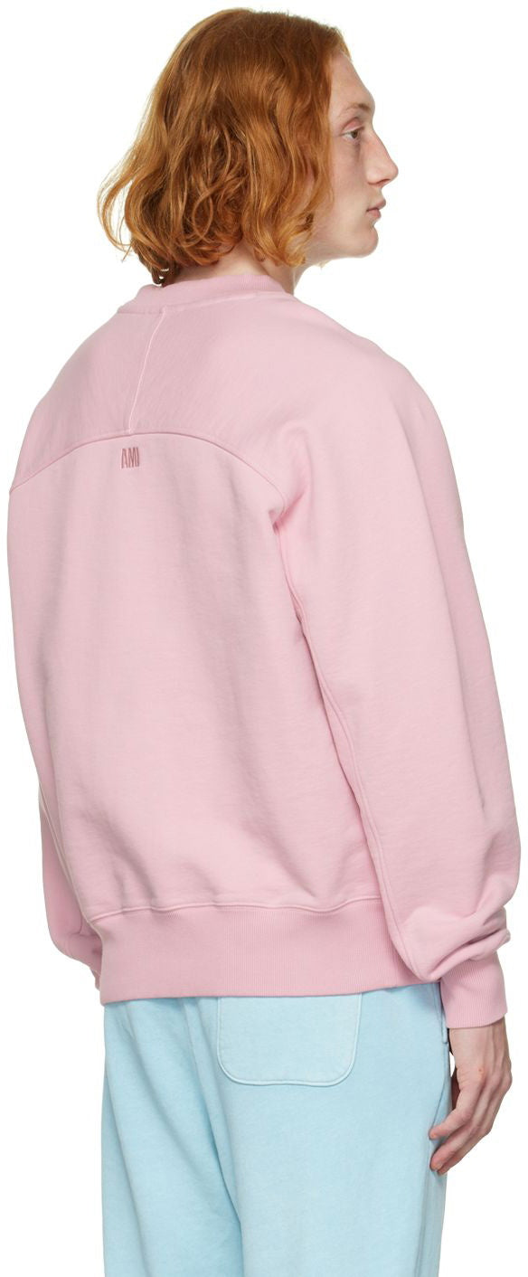 Ami Paris ADC Tonal Boxy Fit Crewneck Pale Pink (SS22)